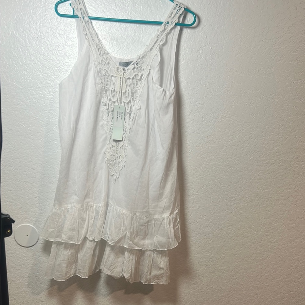 Catwalk studio White Lace Trim Sleeveless Dress